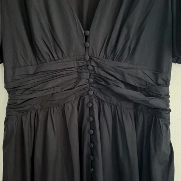 NWOT Anthropologie Katerina Button-Front Midi Dress Black - Picture 8 of 8